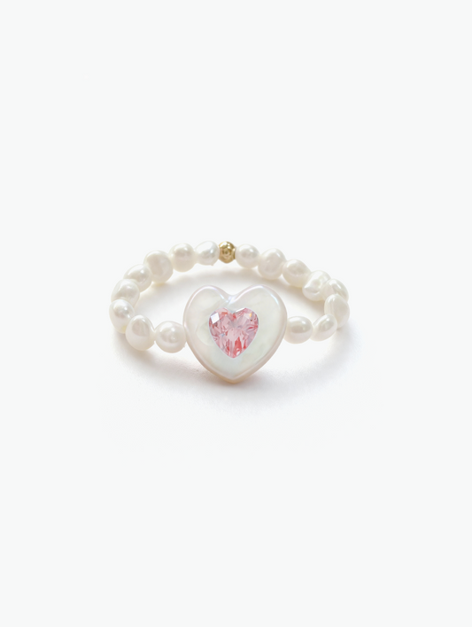 Heart-Shaped Baroque Pearl Ring