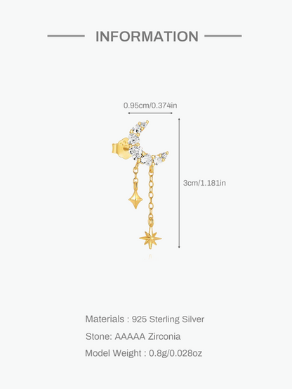 Celestial Tassel & Heart Hoop Earrings Stackable Set