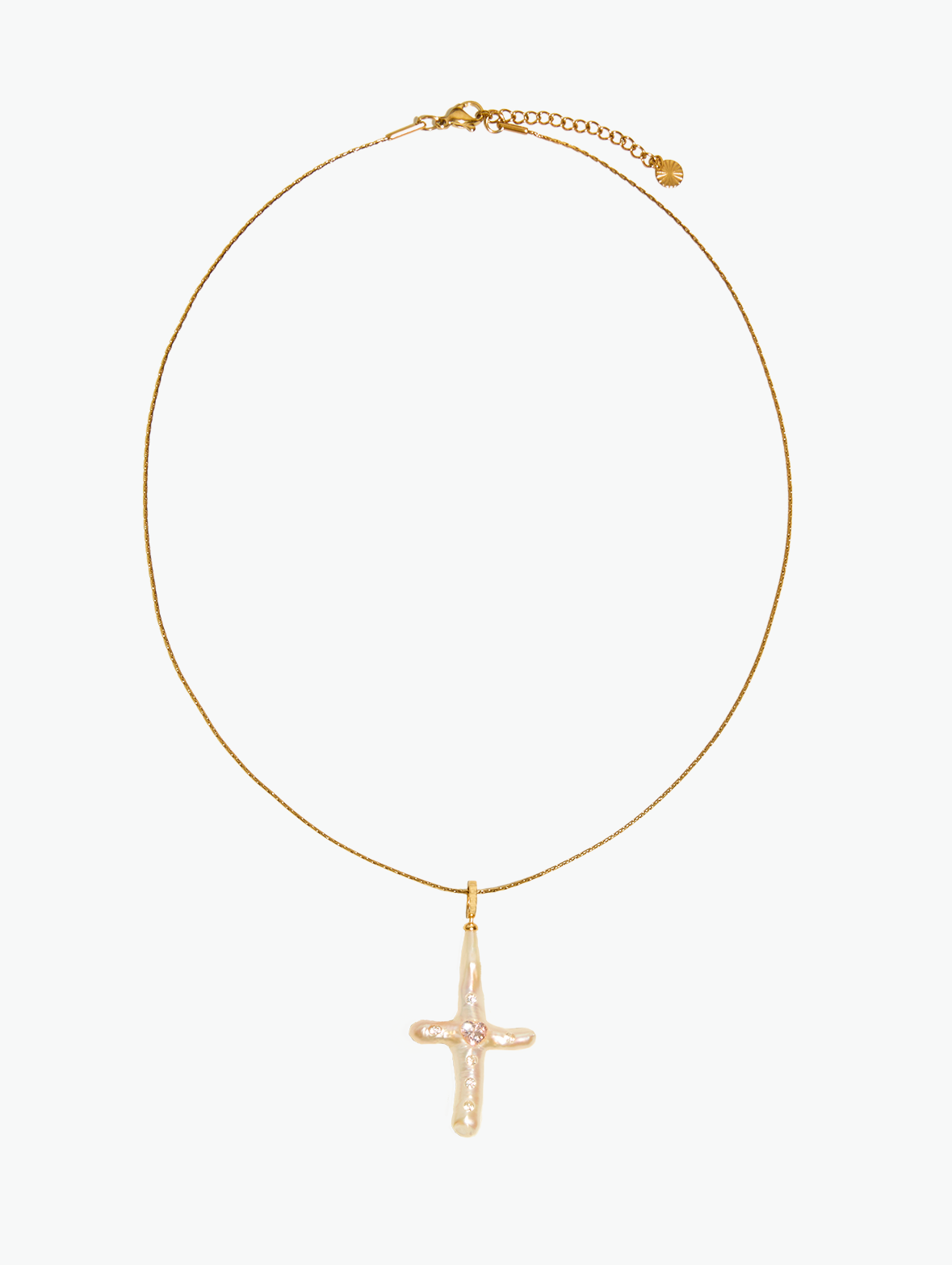 Polinsh Jewelry | Handcrafted Baroque Pearl &  Cross Necklace