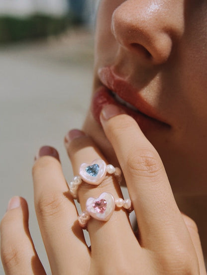 Heart-Shaped Baroque Pearl Ring