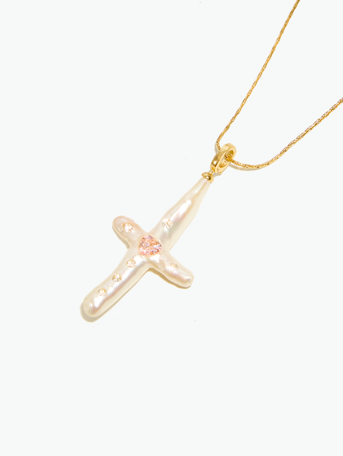 Polinsh Jewelry | Handcrafted Baroque Pearl &  Cross Necklace