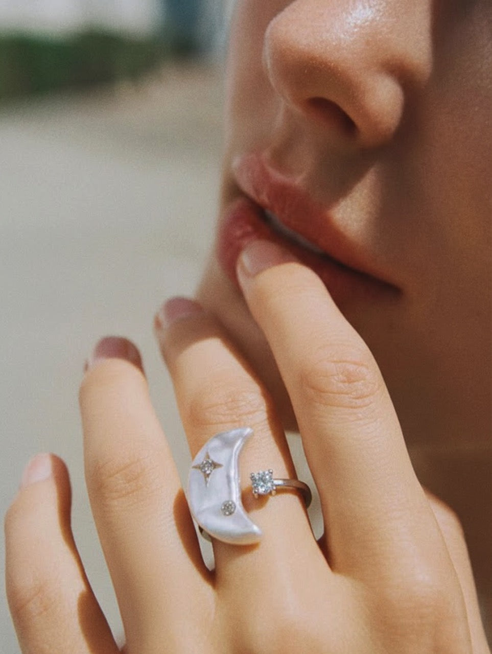Moon Baroque Pearl Ring