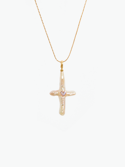 Polinsh Jewelry | Handcrafted Baroque Pearl &  Cross Necklace