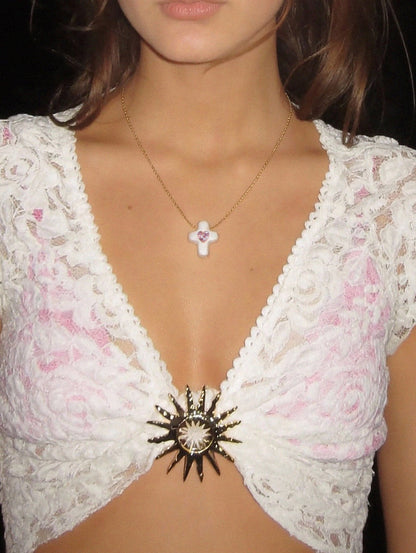 Polinsh Jewelry | Handcrafted Baroque Pearl & Cross Necklace 