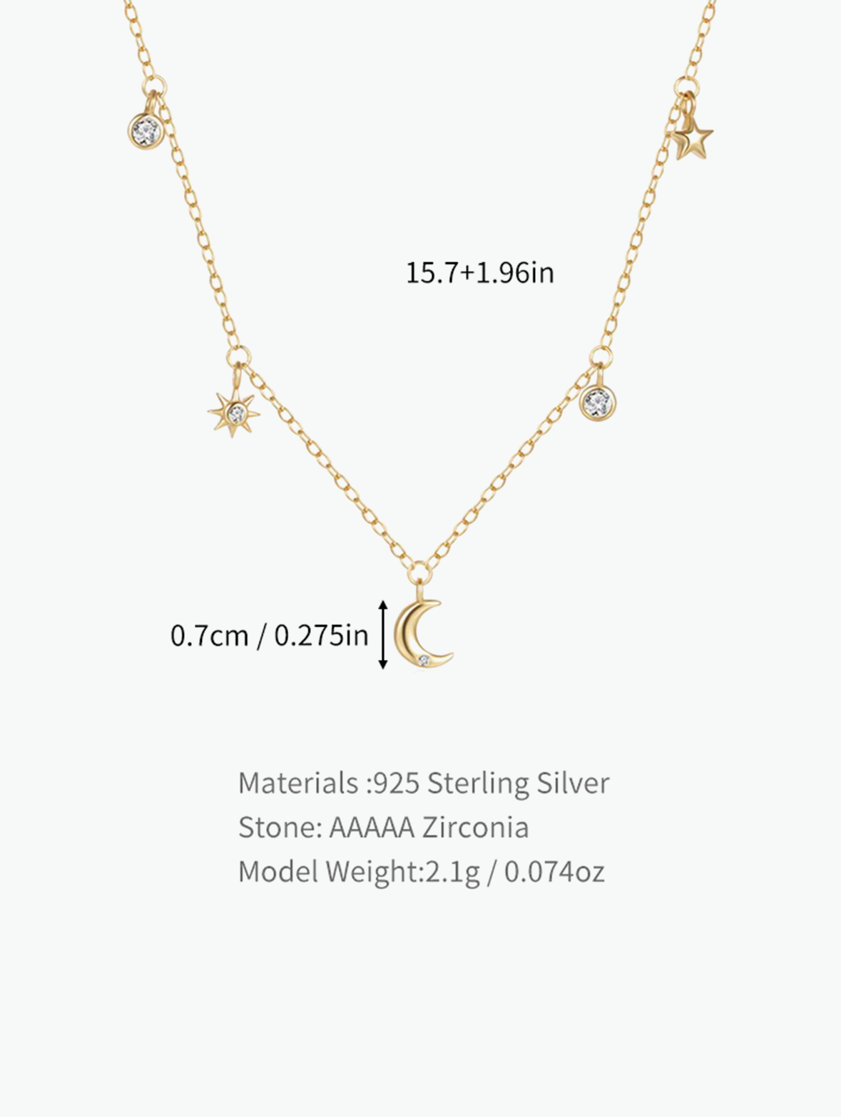 Star & Moon Diamond Layered Necklace