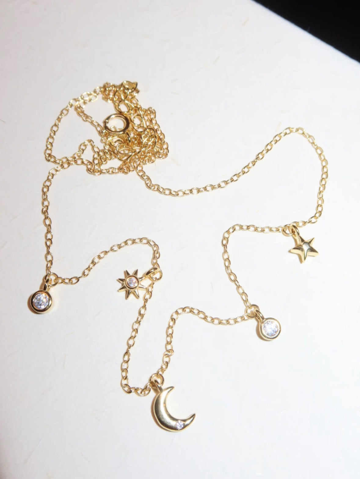 Star & Moon Diamond Layered Necklace