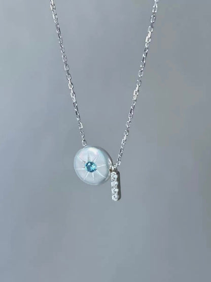 Hand-Carved Button Pearl Necklace