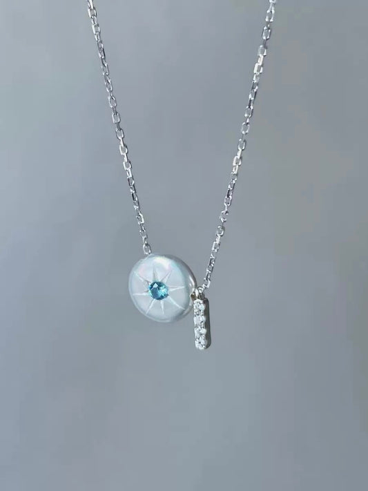 Hand-Carved Button Pearl Necklace