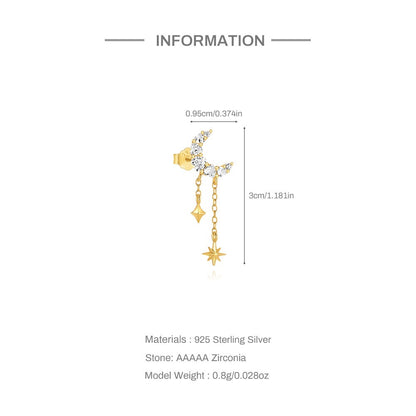 Celestial Tassel & Heart Hoop Earrings Stackable Set