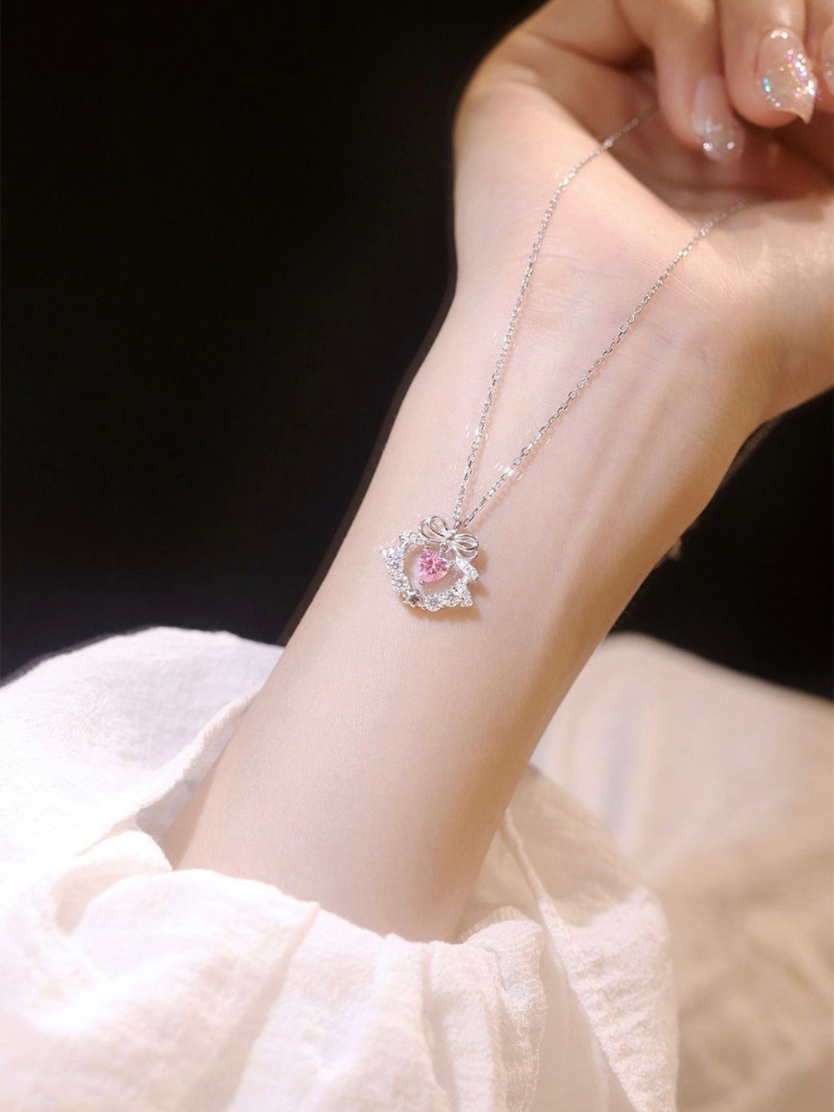 Love Halo Pink Diamond Necklace