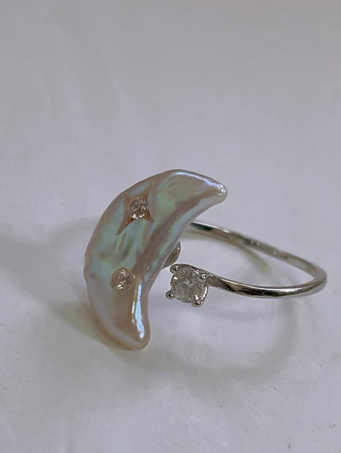 Moon Baroque Pearl Ring