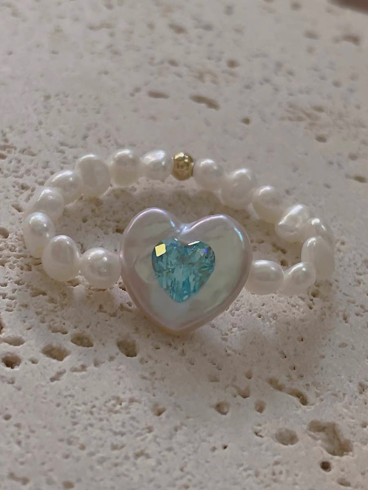 Heart-Shaped Baroque Pearl Ring