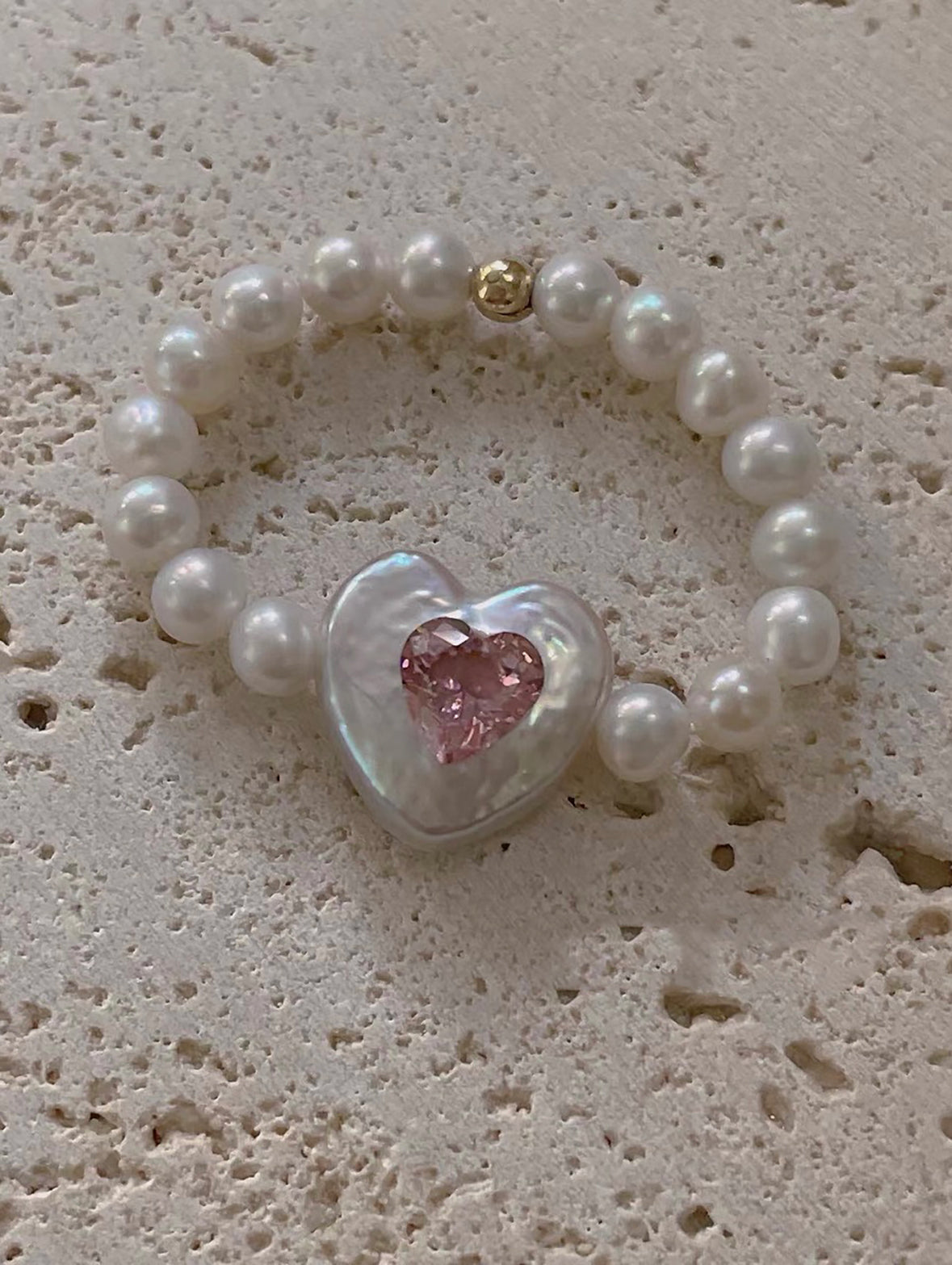 Heart-Shaped Baroque Pearl Ring