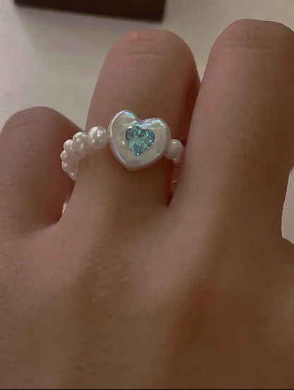 Heart-Shaped Baroque Pearl Ring